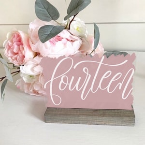 NEW* Digitally Printed Hand Lettered Acrylic Table Numbers, Clear Wedding Table Numbers, Wedding Table Decor, Table Numbers, Modern Wedding