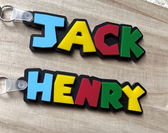 Gepersonaliseerde acrylnaamsleutelhanger | Aangepaste naam cadeau | Gepersonaliseerde tasbedel | Handgemaakte acrylsleutelhanger