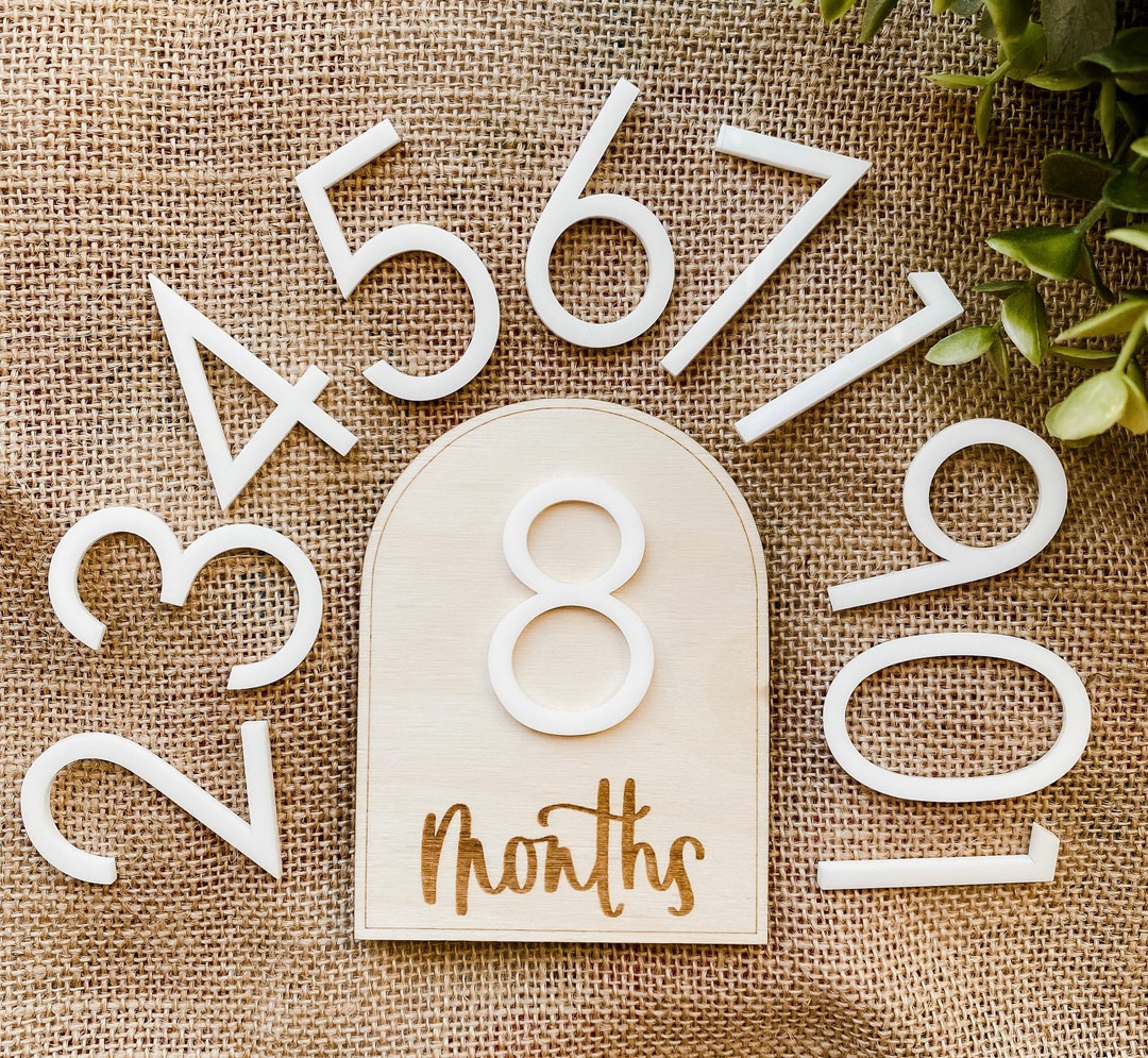 Boho Wooden Arched Baby Milestone Marker With Acrylic Numbers - Etsy