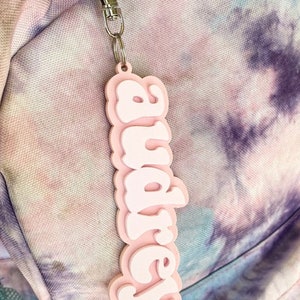 Acrylic Bag Tag 3D KeyChain Acrylic Name Tag Bag Tag Luggage Tag Diaper Bag Tag Lunch Box Tag Backpack Tags Kids Tag