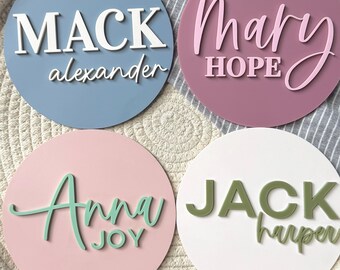 Aangepast acryl babynaambordje | Gepersonaliseerde naambordje kinderkamer | Modern babynaamdecor | Geboortekaartje | Cadeau kraamcadeau