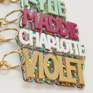 Backpack Tags, Kids Keychains, Personalized Keychain, Acrylic Keychain, Name Tag, Kids Luggage Tag, Diaper Bag Tag