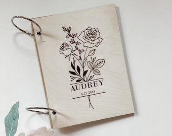 Card Keeper, Personalized Birth Flower Greeting Card Keeper, Keepsake Gift, Greeting Card Organizer, Custom Engraved Gift, Card Storage