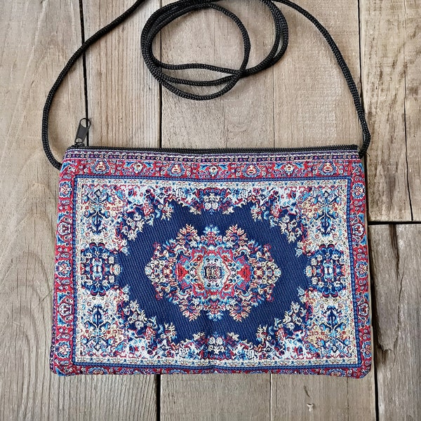 Woven tapestry pouch Original Turkish coin purse Kilim rug carpet bag Anatolian authentic ottoman wallet Ethnic tribal traditional crossbody