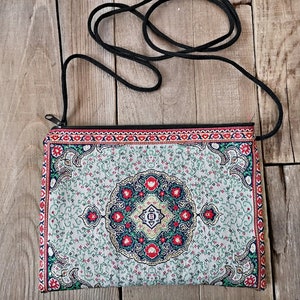 Borsa arazzo intrecciato Borsa portamonete turca originale Borsa tappeto kilim Borsa tappeto ottomano autentico anatolico Borsa a tracolla tribale etnica tradizionale