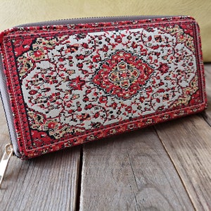 Portafoglio in arazzo intrecciato, portamonete turco originale, borsa in tappeto Kilim, autentico marsupio ottomano anatolico da donna, etnico tribale tradizionale