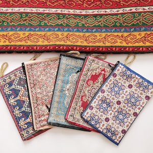 SET DI 5/ Borsa in arazzo intrecciato, portamonete turco originale, borsa in tappeto Kilim, portafoglio ottomano autentico anatolico, etnico tribale tradizionale