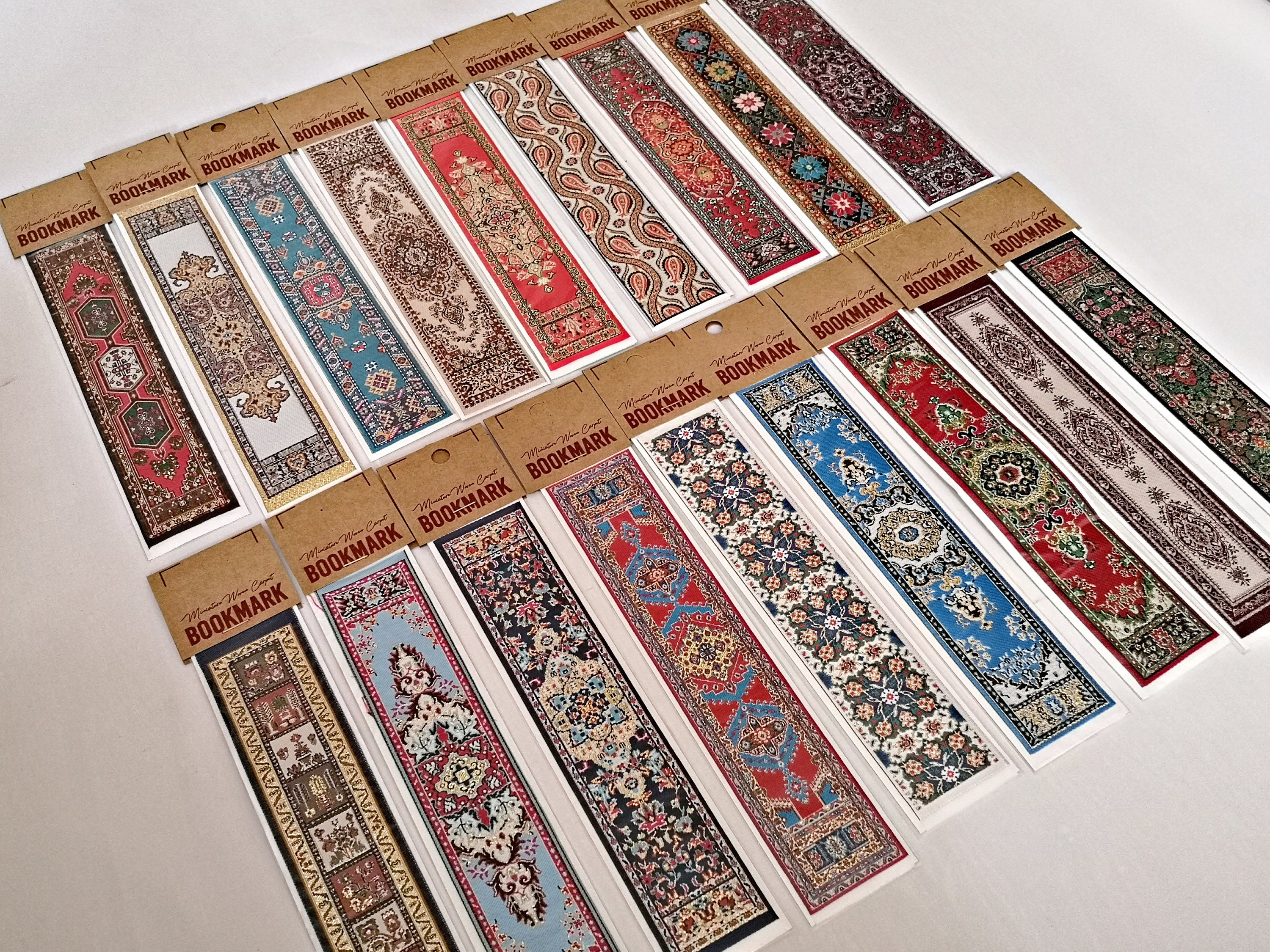 SET OF 18 / Doll House Carpet Bookmarks Woven Tapestry Rug