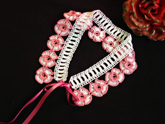 Turkish oya crochet necklace Headband Hairband Pe… - image 2