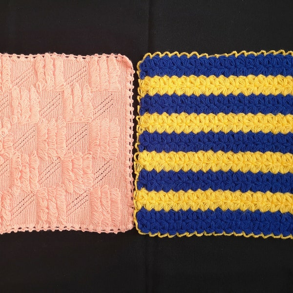 SET OF 2/Crochet washcloth Body pouf puff Dishcloth kıtchen cloth For bath & Shower Cleaning Softly gently sensitive Clean soft Multipurpose