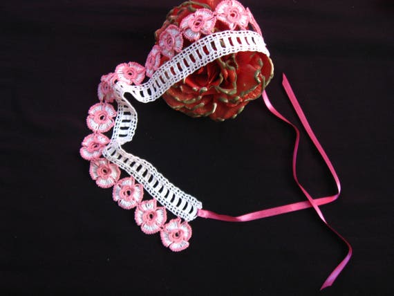 Turkish oya crochet necklace Headband Hairband Pe… - image 3