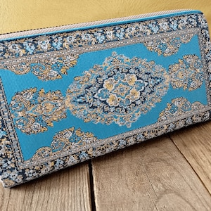 DANNEGGIATO Portafoglio in arazzo intrecciato Originale portamonete turco Borsa tappeto kilim Borsa tappeto anatolico autentico ottomano da donna Borsa etnica tradizionale