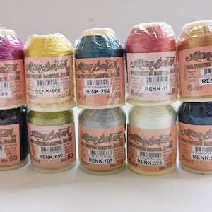 SET MED 10/20g Oya virkgarn Polyester nylon spetstråd Broderi broderad turkisk Altınbaşak altin basak Sömnad För nål spets Gåva