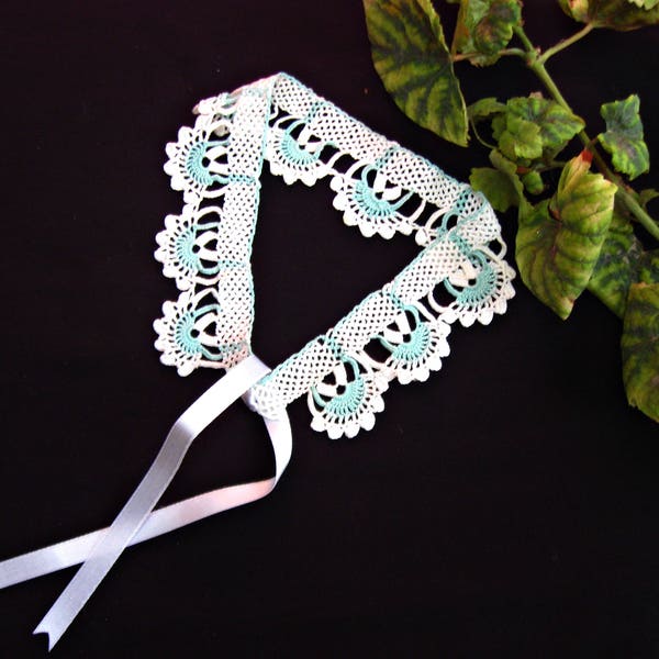 Collana all'uncinetto oya turca Fascia per capelli Girocollo colletto alla Peter Pan Moda donna dentelle guipure Gioielli da sposa con bavaglino da sposa