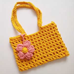 Mesh T-Shirt Garn Tasche Basic häkeln Geldbörse Rechteck Beutel Blumen Blumen Gänseblümchen täglich gemütlich Sport Boho modern fashion Viral einzigartig Gehäkelt