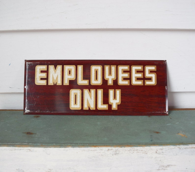 Vintage Office Sign Employees Only Door Wall Sign 1930 Hanging Etsy