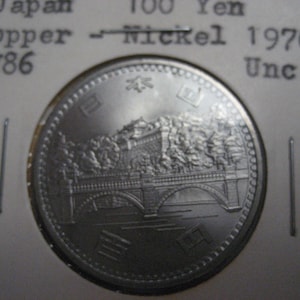 BU 1976 Japan 100 YEN &quot;50th Anniversary of Reign&quot; Foreign Coin ~ KMY86