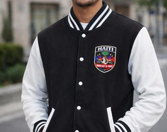 Chaqueta Letterman de fútbol de Haití / Escudo de la Copa Mundial 2026