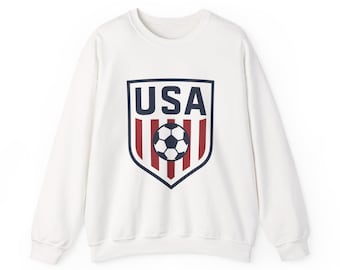 USA Soccer Shield Sweatshirt | American Flag Stripes Soccer Ball