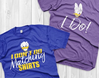 Disney Couple Shirts Donald Duck and Daisy Duck Matching Shirts Donald and Angel shirts Vacation Shirts ( Sold Separately )