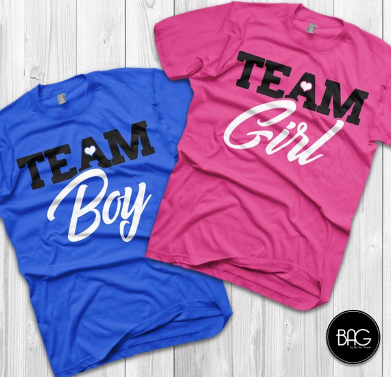 Team boy Team girl shirts Baby Reveal shirts gender reveal Etsy
