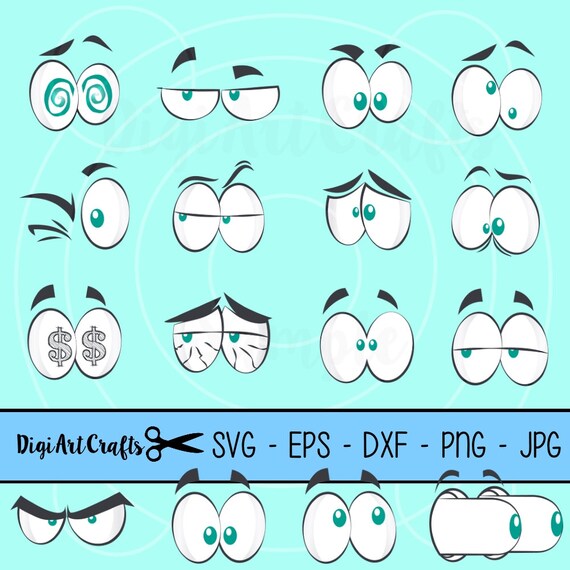 Download Eyes Svg Files Cartoon Eyes Clip Art Silly Eyes Clip Art Etsy