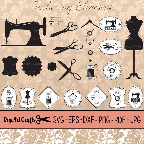 Sastrería archivos elementos SVG / coser Logos / costura de | Etsy México