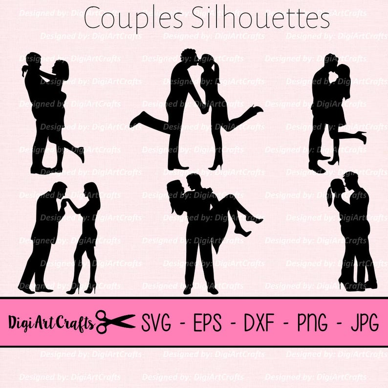 SVG couple Clipart couples silhouettes SVG files DIY project bundle SVGs Romantic clipart Love clipart Wedding clipart