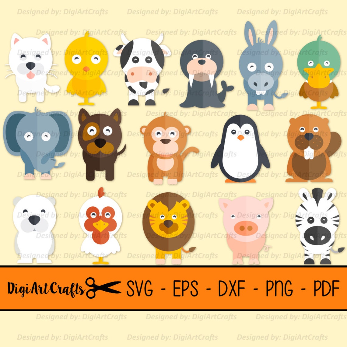Download Cute Animal SVG Cut Files Baby Zoo Animal Cut Files Baby | Etsy
