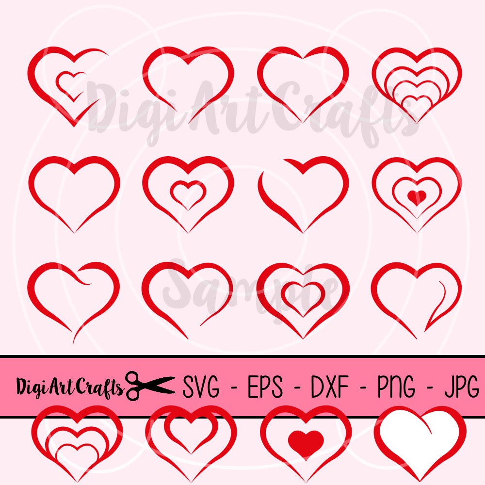 Download Heart Svg Cutting Files Red Heart Clip Art Eps Heart Etsy