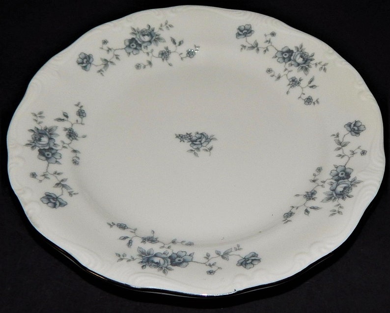 4 Johann Haviland Bavaria Germany Blue Garland Bread Plates White Silver Rim Etsy
