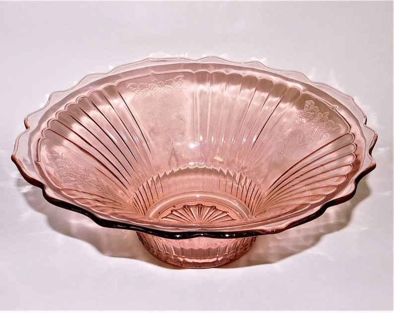 Anchor Hocking Depression Glass Pink Mayfair Open Rose Deep Scalloped