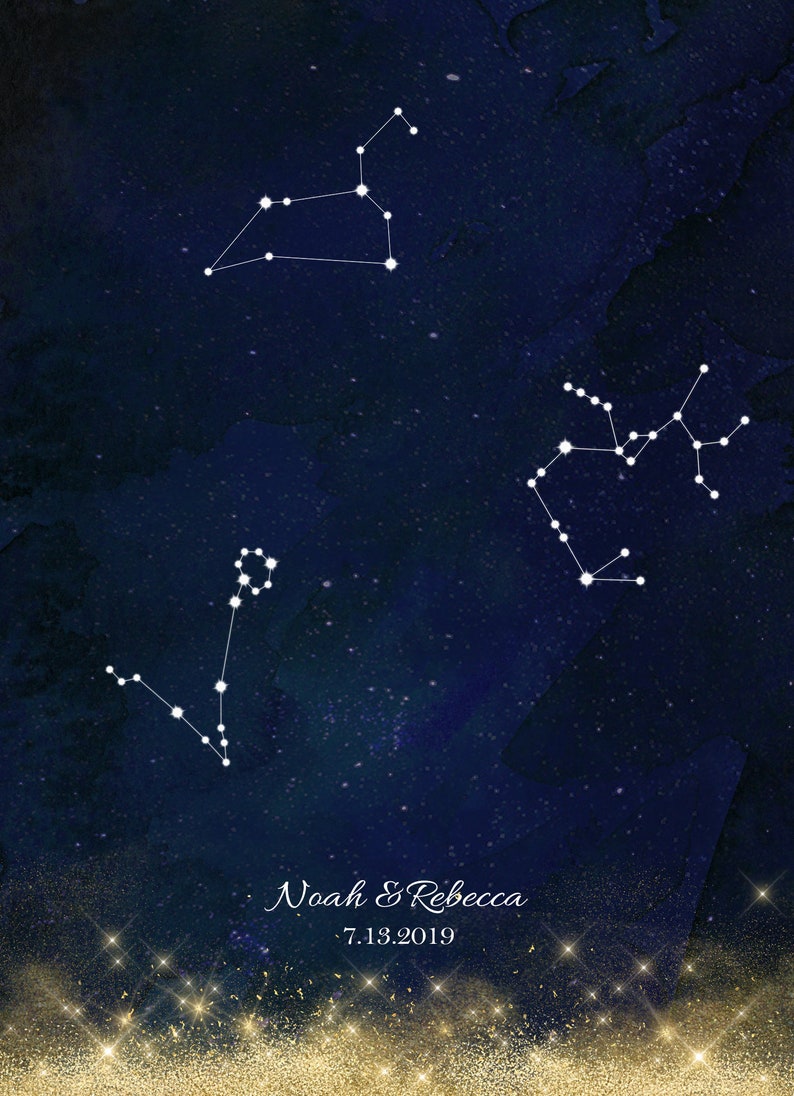 Constellation Written in the Stars Wedding Invitation in Navy & Gold Digital File or Printed Cards Shipped w/White Envelopes Kraft Extra image 4