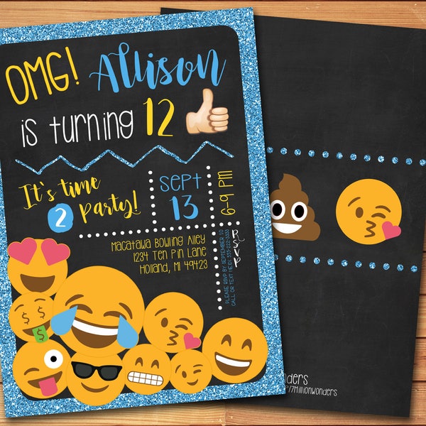 Poop Emoji Birthday Digital Invitation - Etsy
