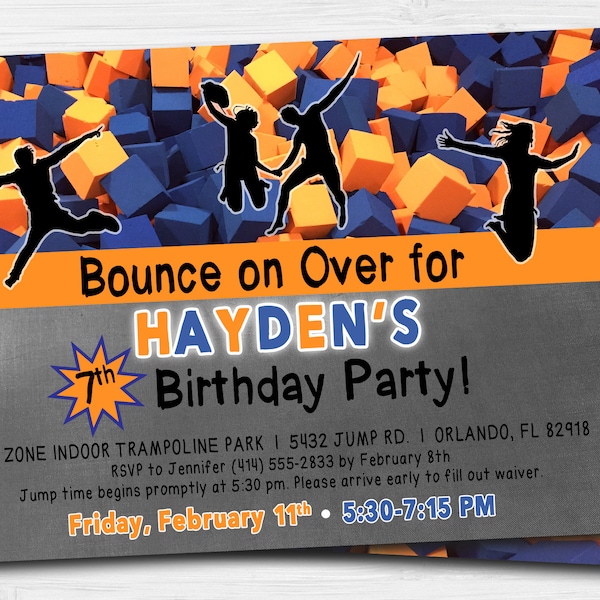 Urban Air Birthday Invitation Etsy