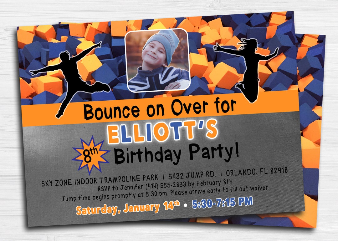 Skyzone Jump Trampoline Invitation Urban Air Bounce Jump Photo