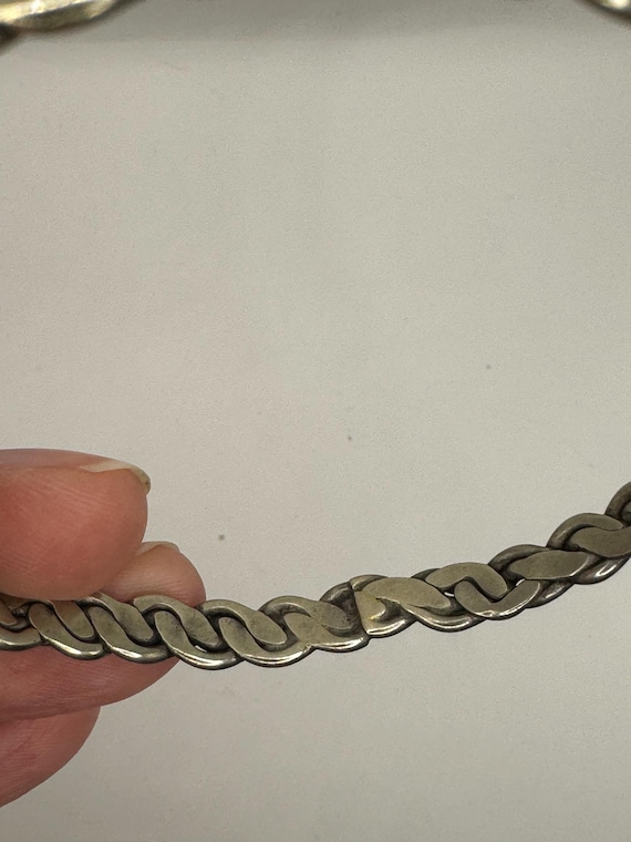 925 Sterling silver flat braided pattern vintage … - image 2