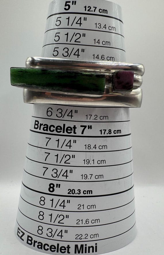 925 Sterling silver artisan Ruby and Zoisite trip… - image 7