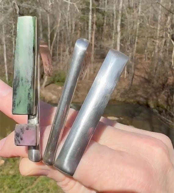 925 Sterling silver artisan Ruby and Zoisite trip… - image 5