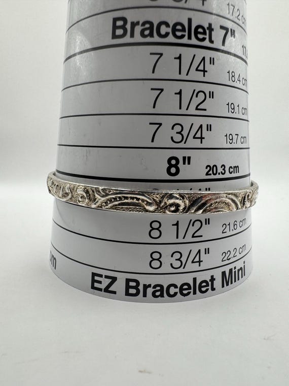 925 Sterling silver scroll pattern bangle bracele… - image 4