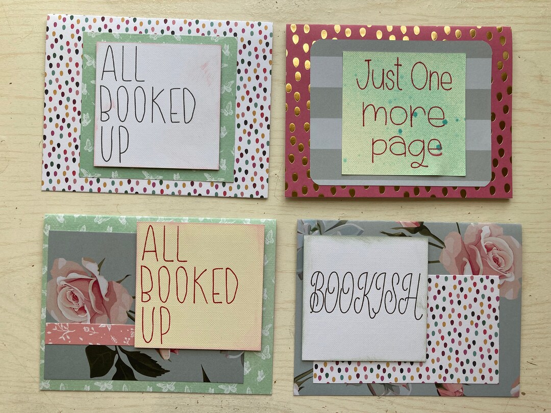Set of 4 Folded Note Cards | Blank Inside | Assorted Reader Quotes ...