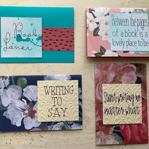 Set of 4 Folded Note Cards | Blank Inside | Assorted Writer and Reader Quotes | The MacKenzie