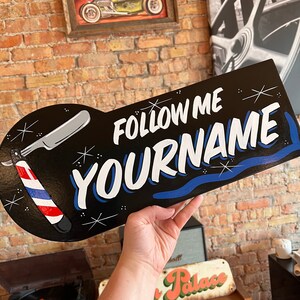 Barbershop Razor Follow Me Instagram Sign Free Shipping