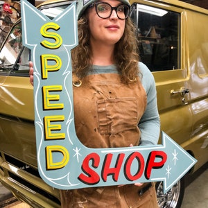 Speed Shop Hot Rod Handpainted Sign