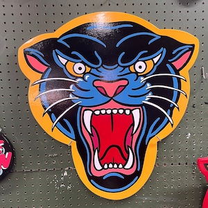 Panther Tattoo Style Handgemaltes Ladendekor Zeichen