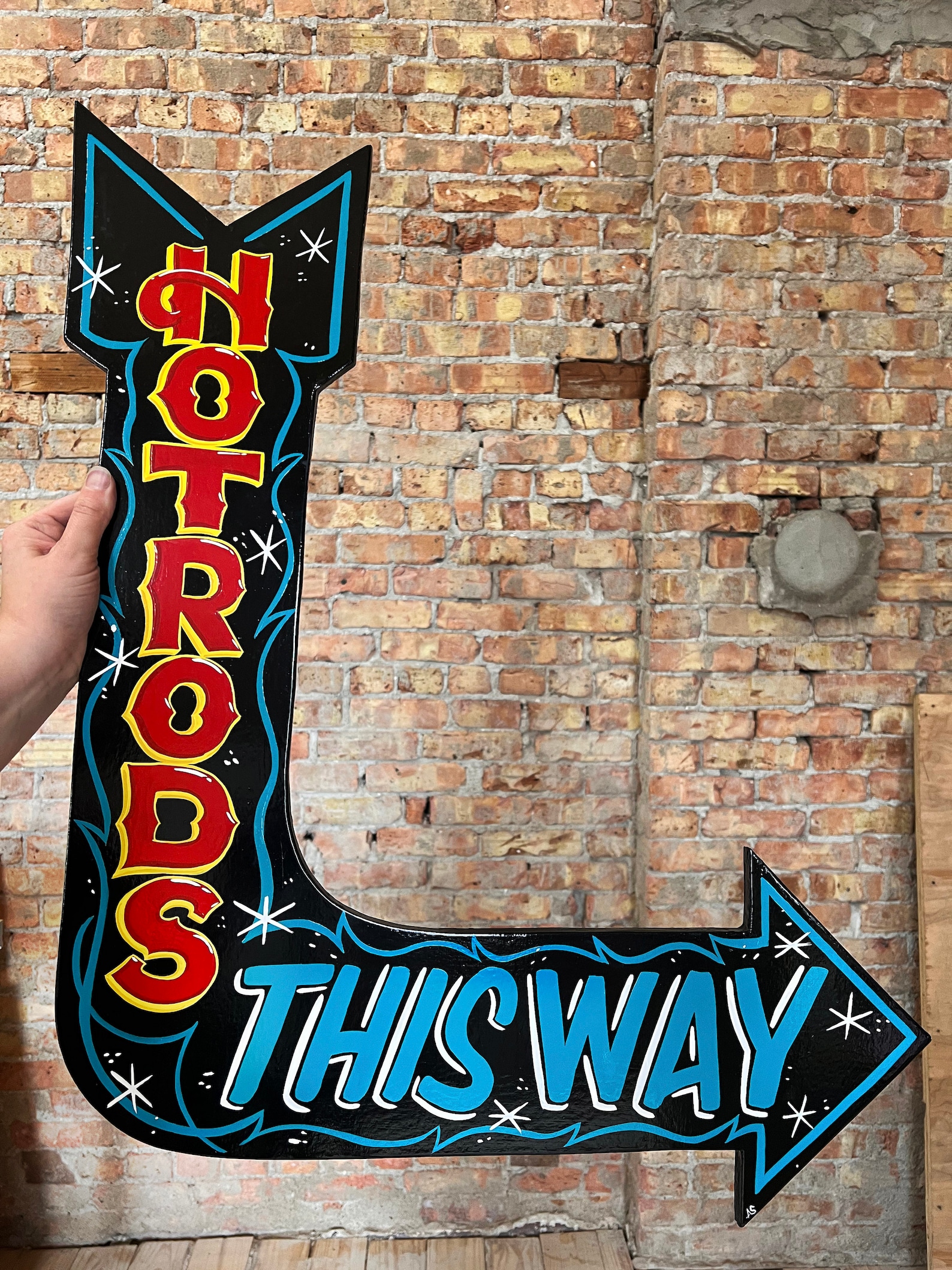 Hot Rods Hand Painted Lettered Sign Garage Art - Etsy