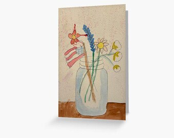 Carte de correspondance vierge fleurs sauvages