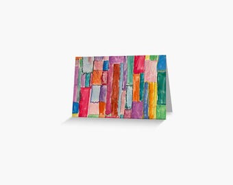 Block Party Blank Greeting Card Note Card