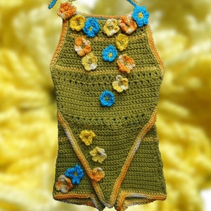 Girls Crochet Halter Top & Hot Pants PATTERN ONLY Cute cotton summer halter and shorts. 1-3+ yrs. No knit easy crochet child&#39;s top, shorts.