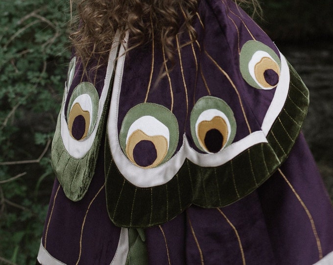 Flieder Fee Cape Kostüm Waldfee Flügel Kleinkind Mädchen Einzigartiges Samt Märchenkostüm Fairycore Schmetterlingskleid Kinderfee Kostüm